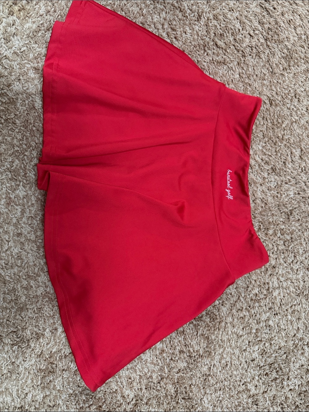 Red Golf Skort with Built-In Shorts